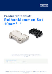Reihenklemmen Set 10mm²  * Produktdatenblatt DE