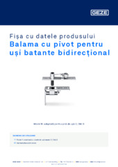 Balama cu pivot pentru uși batante bidirecțional Fișa cu datele produsului RO