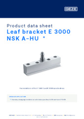 Leaf bracket E 3000 NSK A-HU  * Product data sheet EN