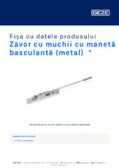 Zăvor cu muchii cu manetă basculantă (metal)  * Fișa cu datele produsului RO