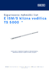 E ISM/S klizna vodilica TS 5000  * Sigurnosno-tehnički list HR