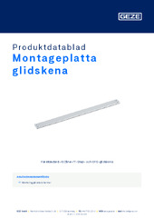 Montageplatta glidskena Produktdatablad SV