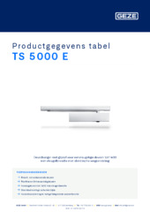 TS 5000 E Productgegevens tabel NL