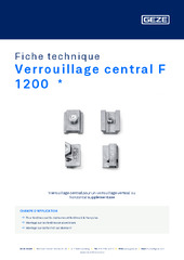 Verrouillage central F 1200  * Fiche technique FR