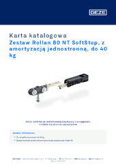 Zestaw Rollan 80 NT SoftStop, z amortyzacją jednostronną, do 40 kg Karta katalogowa PL