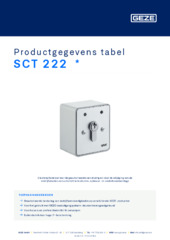 SCT 222  * Productgegevens tabel NL