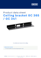 Ceiling bracket GC 365 / GC 341 Product data sheet EN