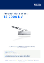 TS 2000 NV Product data sheet EN