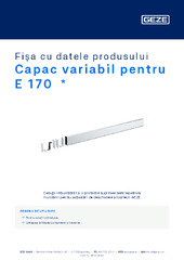 Capac variabil pentru E 170  * Fișa cu datele produsului RO