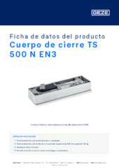 Cuerpo de cierre TS 500 N EN3 Ficha de datos del producto ES