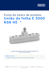 União da folha E 3000 NSK HE  * Ficha de dados de produto PT