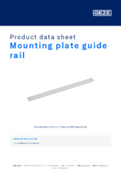 Mounting plate guide rail Product data sheet EN