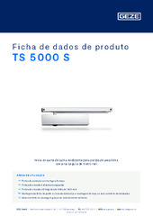 TS 5000 S Ficha de dados de produto PT
