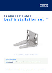Leaf installation set  * Product data sheet EN