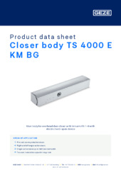 Closer body TS 4000 E KM BG Product data sheet EN