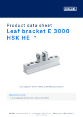 Leaf bracket E 3000 HSK HE  * Product data sheet EN