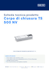 Corpo di chiusura TS 500 NV Scheda tecnica prodotto IT