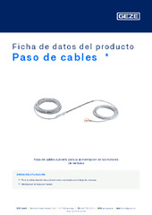 Paso de cables  * Ficha de datos del producto ES