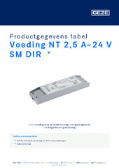 Voeding NT 2,5 A-24 V SM DIR  * Productgegevens tabel NL