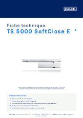 TS 5000 SoftClose E  * Fiche technique FR