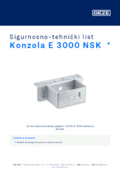 Konzola E 3000 NSK  * Sigurnosno-tehnički list HR