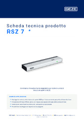 RSZ 7  * Scheda tecnica prodotto IT