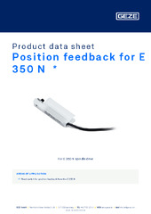 Position feedback for E 350 N  * Product data sheet EN