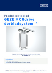 GEZE MCRdrive dørbladsystem  * Produktdatablad NB