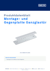 Montage- und Gegenplatte Ganzglastür Produktdatenblatt DE