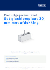 Set glasklemplaat 30 mm met afdekking Productgegevens tabel NL
