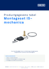 Montageset IS-mechanica Productgegevens tabel NL