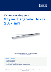 Szyna ślizgowa Boxer 20,7 mm Karta katalogowa PL