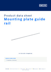 Mounting plate guide rail Product data sheet EN