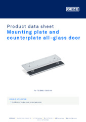 Mounting plate and counterplate all-glass door Product data sheet EN