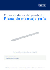 Placa de montaje guía Ficha de datos del producto ES