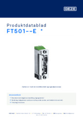 FT501--E  * Produktdatablad NB