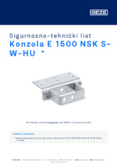 Konzola E 1500 NSK S-W-HU  * Sigurnosno-tehnički list HR