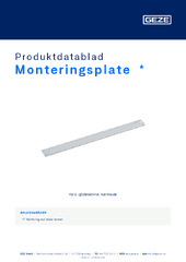 Monteringsplate  * Produktdatablad NB