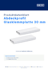 Abdeckprofil Glasklemmplatte 30 mm Produktdatenblatt DE