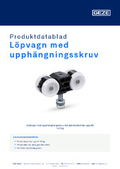 Löpvagn med upphängningsskruv Produktdatablad SV