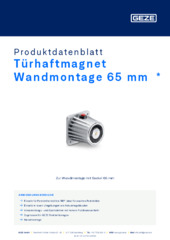 Türhaftmagnet Wandmontage 65 mm  * Produktdatenblatt DE