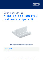 Klipsli siper 100 PVC malzeme klips kiti Ürün veri sayfası TR