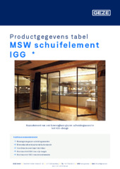 MSW schuifelement IGG  * Productgegevens tabel NL