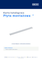Płyta montażowa  * Karta katalogowa PL