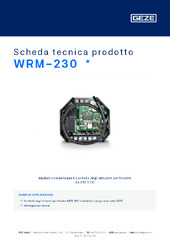 WRM-230  * Scheda tecnica prodotto IT