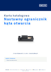 Nastawny ogranicznik kąta otwarcia Karta katalogowa PL