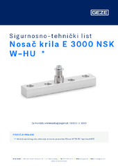 Nosač krila E 3000 NSK W-HU  * Sigurnosno-tehnički list HR