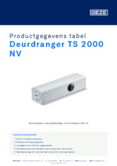 Deurdranger TS 2000 NV Productgegevens tabel NL