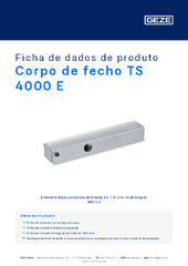 Corpo de fecho TS 4000 E Ficha de dados de produto PT