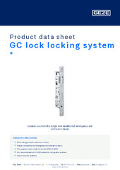 GC lock locking system  * Product data sheet EN